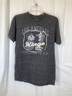 Los Angeles Kings Sz M Unisex Shirt Dk Gray Short Sleeve Old Time Hockey